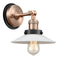 Halophane Sconce shown in the Antique Copper finish with a Matte White Halophane shade