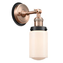 Dover Sconce shown in the Antique Copper finish with a Matte White shade