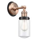 Dover Sconce shown in the Antique Copper finish with a Clear shade