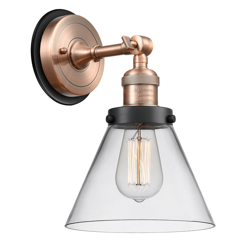 Cone Sconce shown in the Antique Copper finish with a Clear shade