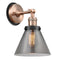 Cone Sconce shown in the Antique Copper finish with a Plated Smoke shade