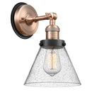 Cone Sconce shown in the Antique Copper finish with a Seedy shade