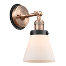 Cone Sconce shown in the Antique Copper finish with a Matte White shade