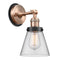 Cone Sconce shown in the Antique Copper finish with a Clear shade