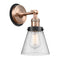 Cone Sconce shown in the Antique Copper finish with a Seedy shade