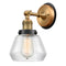 Fulton Sconce shown in the Brushed Brass finish with a Clear shade