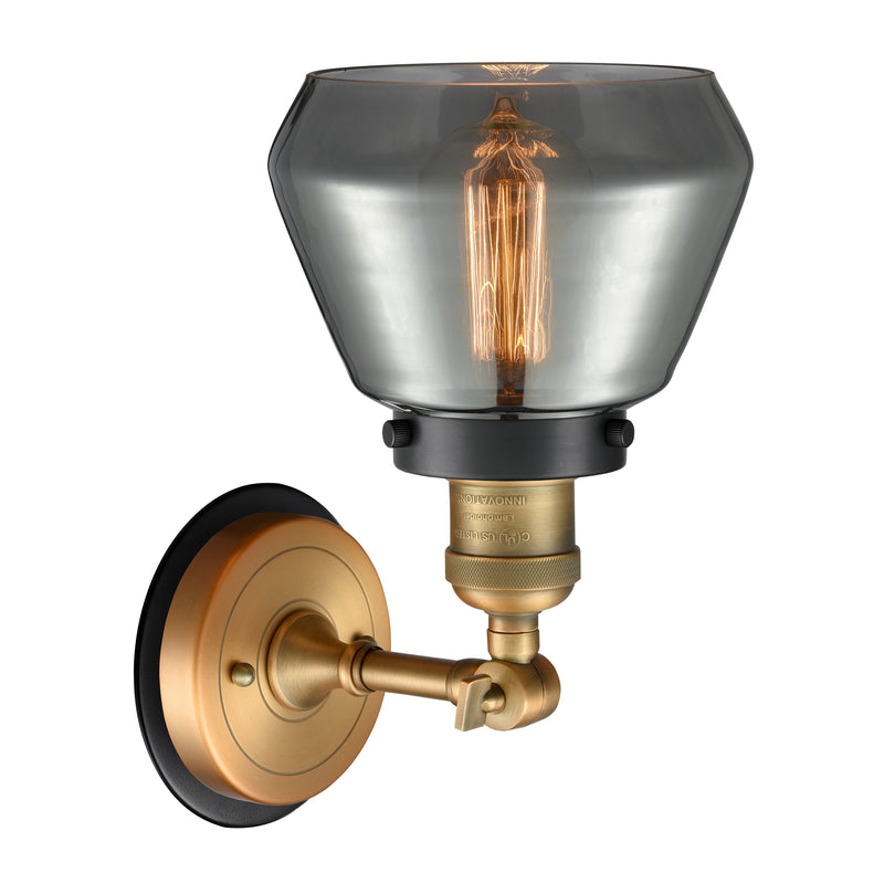 Innovations Lighting Fulton 1 Light Mixed Metals Sconce Part Of The Franklin Restoration Collection 203BB-BPBK-HRBK-G173