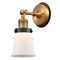 Canton Sconce shown in the Brushed Brass finish with a Matte White shade