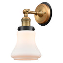 Bellmont Sconce shown in the Brushed Brass finish with a Matte White shade