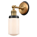 Dover Sconce shown in the Brushed Brass finish with a Matte White shade