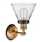 Innovations Lighting Large Cone 1 Light Mixed Metals Sconce Part Of The Franklin Restoration Collection 203BB-BPBK-HRBK-G42