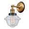 Oxford Sconce shown in the Brushed Brass finish with a Seedy shade