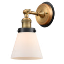 Cone Sconce shown in the Brushed Brass finish with a Matte White shade