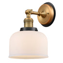 Bell Sconce shown in the Brushed Brass finish with a Matte White shade