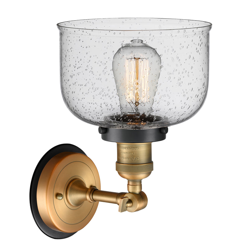 Innovations Lighting Large Bell 1 Light Mixed Metals Sconce Part Of The Franklin Restoration Collection 203BB-BPBK-HRBK-G74