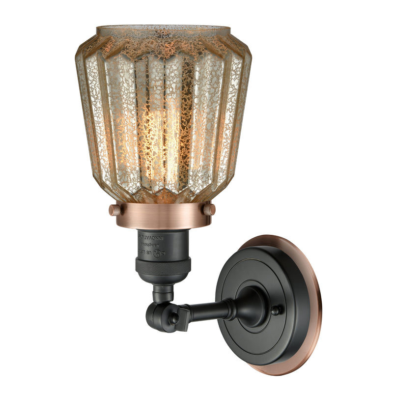 Innovations Lighting Chatham 1 Light Mixed Metals Sconce Part Of The Franklin Restoration Collection 203BK-BPAC-HRAC-G146