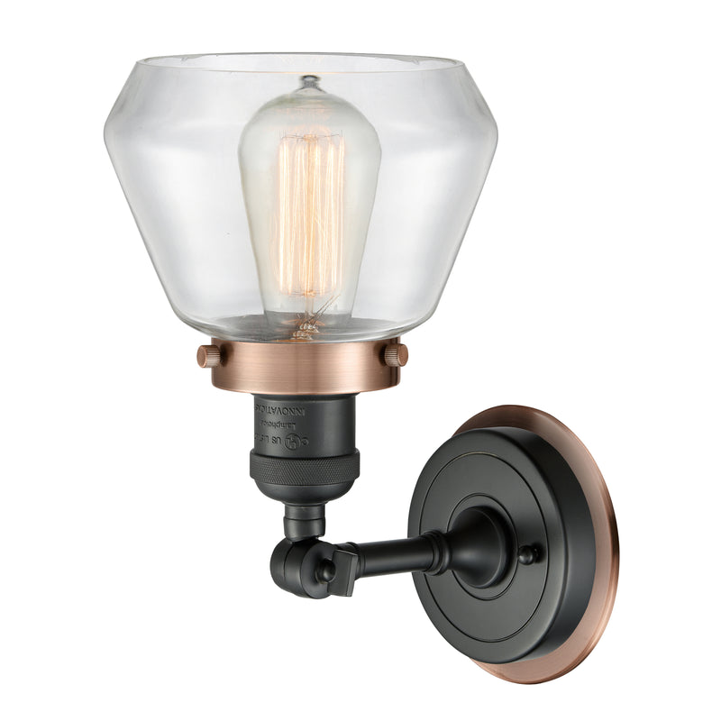 Innovations Lighting Fulton 1 Light Mixed Metals Sconce Part Of The Franklin Restoration Collection 203BK-BPAC-HRAC-G172