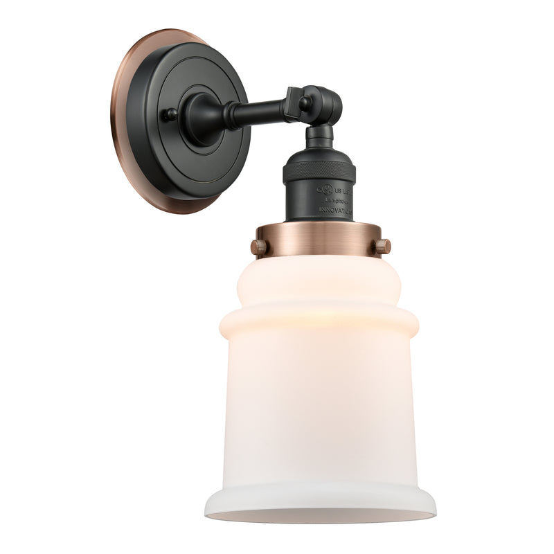 Canton Sconce shown in the Matte Black finish with a Matte White shade