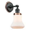 Bellmont Sconce shown in the Matte Black finish with a Matte White shade