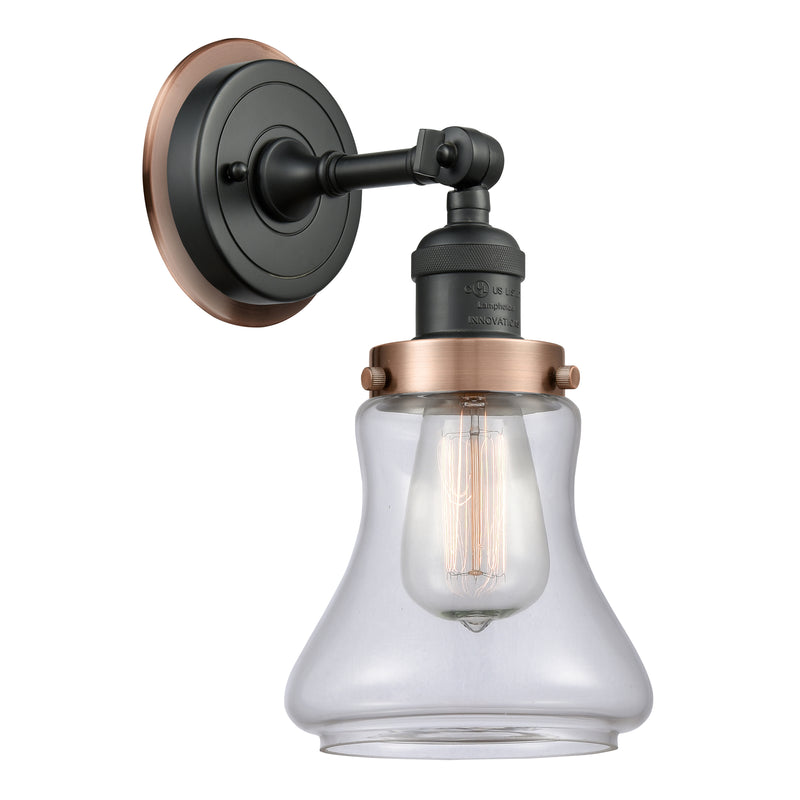 Bellmont Sconce shown in the Matte Black finish with a Clear shade