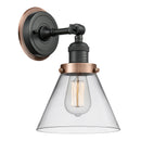 Cone Sconce shown in the Matte Black finish with a Clear shade