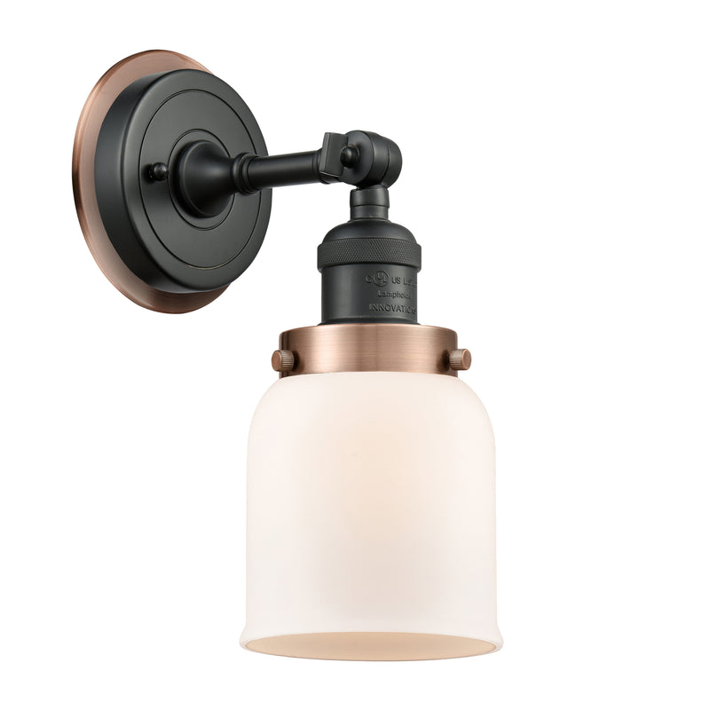 Bell Sconce shown in the Matte Black finish with a Matte White shade