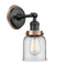 Bell Sconce shown in the Matte Black finish with a Clear shade