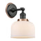 Bell Sconce shown in the Matte Black finish with a Matte White shade