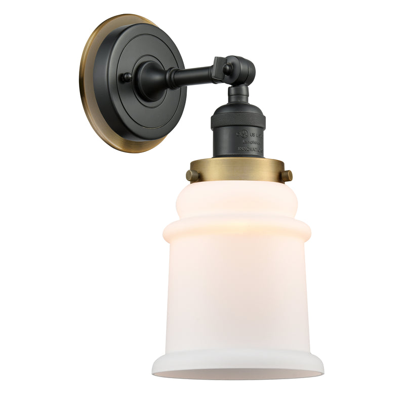 Canton Sconce shown in the Matte Black finish with a Matte White shade