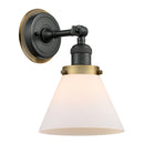 Cone Sconce shown in the Matte Black finish with a Matte White shade