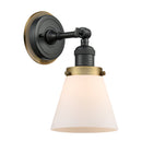 Cone Sconce shown in the Matte Black finish with a Matte White shade