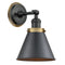 Appalachian Sconce shown in the Matte Black finish with a Matte Black shade