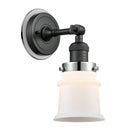 Canton Sconce shown in the Matte Black finish with a Matte White shade