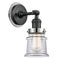 Canton Sconce shown in the Matte Black finish with a Clear shade