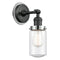 Dover Sconce shown in the Matte Black finish with a Seedy shade