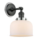 Bell Sconce shown in the Matte Black finish with a Matte White shade