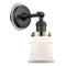 Canton Sconce shown in the Matte Black finish with a Matte White shade