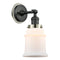 Canton Sconce shown in the Matte Black finish with a Matte White shade