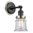 Canton Sconce shown in the Matte Black finish with a Clear shade