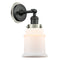 Canton Sconce shown in the Matte Black finish with a Matte White shade