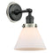 Cone Sconce shown in the Matte Black finish with a Matte White shade