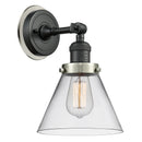 Cone Sconce shown in the Matte Black finish with a Clear shade