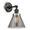 Cone Sconce shown in the Matte Black finish with a Plated Smoke shade