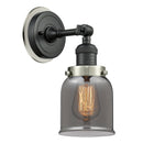 Bell Sconce shown in the Matte Black finish with a Plated Smoke shade