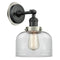 Bell Sconce shown in the Matte Black finish with a Clear shade