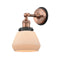 Fulton Sconce shown in the Antique Copper finish with a Matte White shade