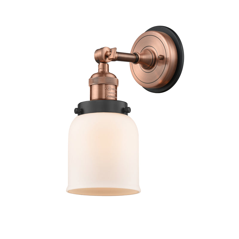 Bell Sconce shown in the Antique Copper finish with a Matte White shade