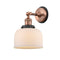 Bell Sconce shown in the Antique Copper finish with a Matte White shade