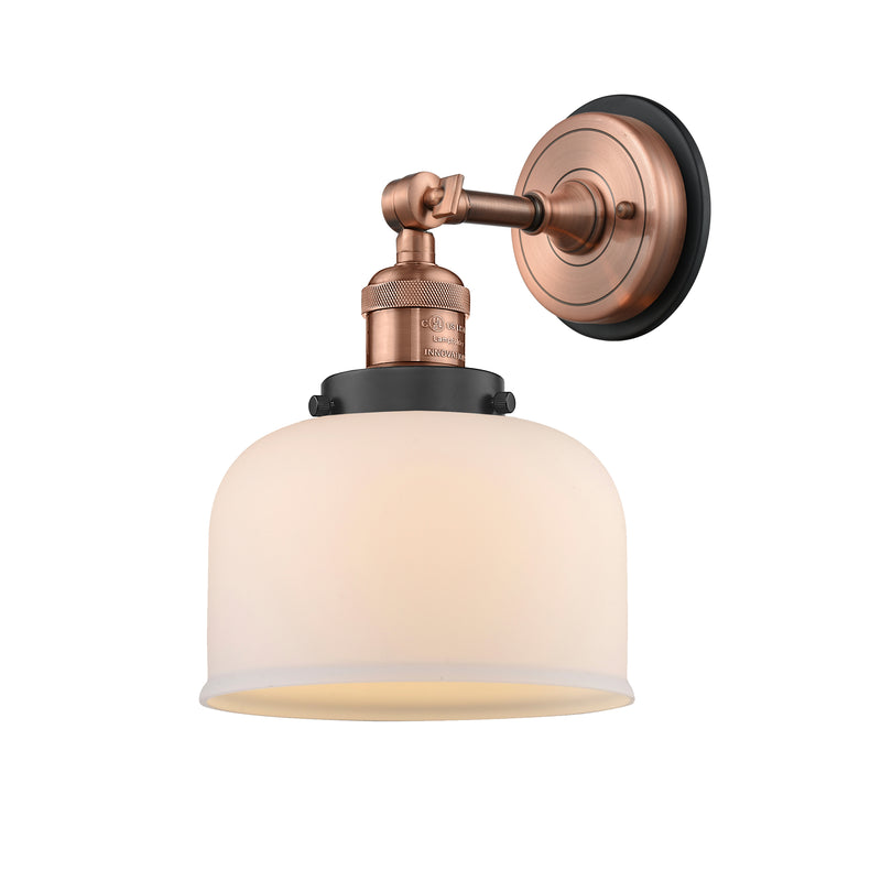 Bell Sconce shown in the Antique Copper finish with a Matte White shade