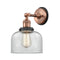 Bell Sconce shown in the Antique Copper finish with a Clear shade